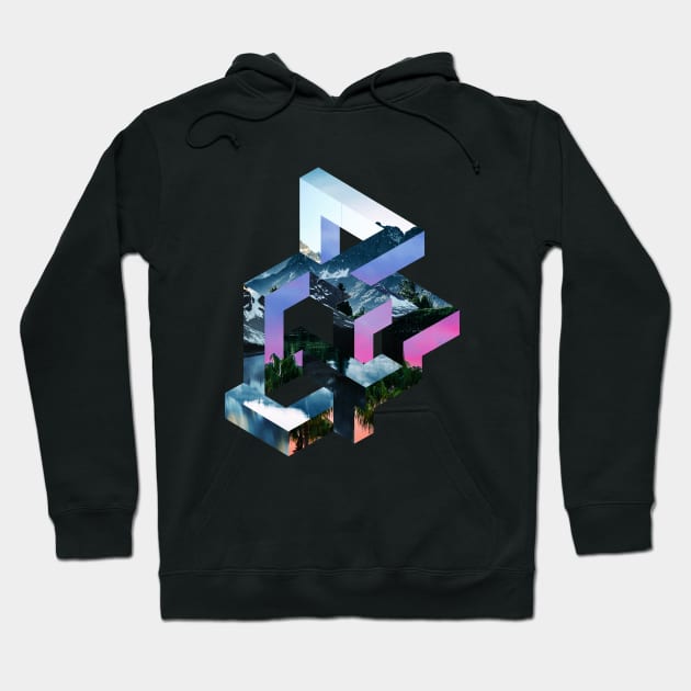 Nature Abstract Geometric Optical Illusion Hoodie by UNDERGROUNDROOTS